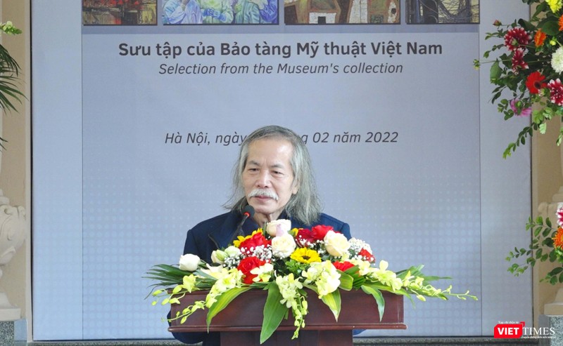 Họa sĩ Lương Xuân Đoàn - Chủ tịch Hội Mỹ thuật Việt Nam - phát biểu tại buổi lễ Họa sĩ Lương Xuân Đoàn - Chủ tịch Hội Mỹ thuật Việt Nam - phát biểu tại buổi lễ