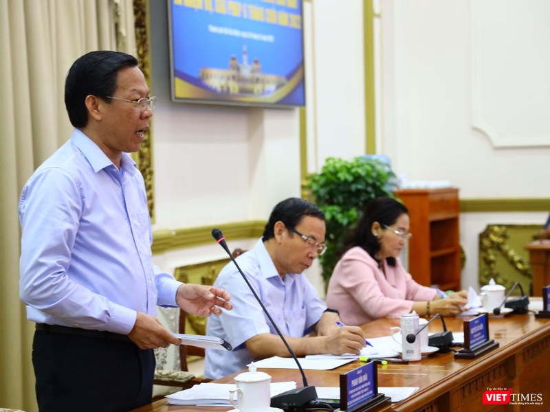 Ông Phan Văn Mãi - Chủ tịch UBND TP.HCM phát biểu chỉ đạo tại hội nghị. Ảnh: MT