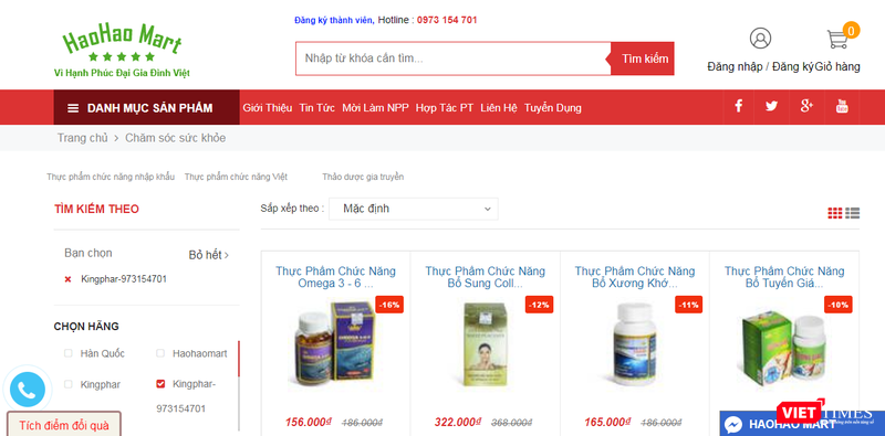 Một website vi phạm quảng cáo về viên xương khớp Kingphar New Một website vi phạm quảng cáo về viên xương khớp Kingphar New