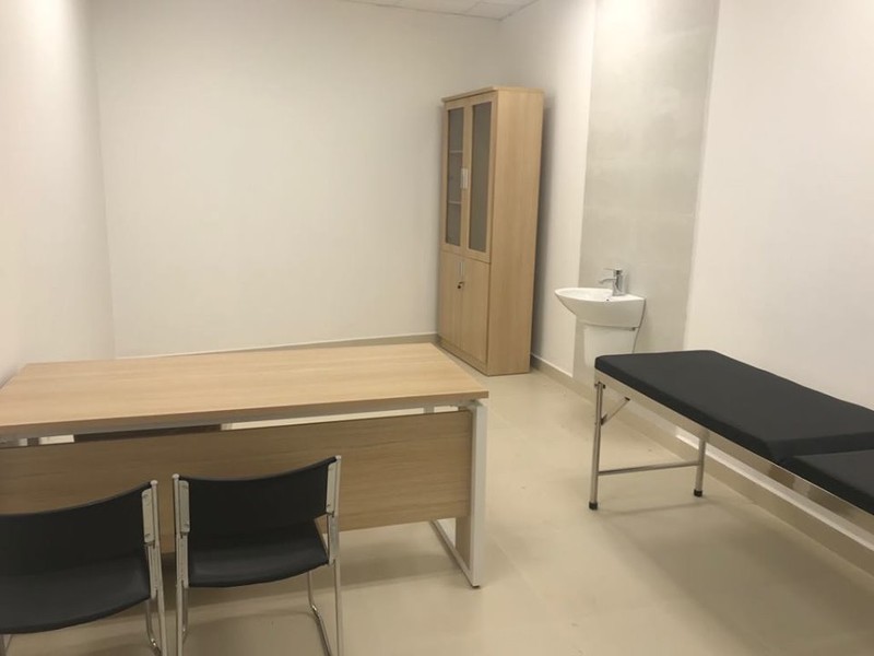 Một góc phòng khám bệnh đang được hoàn thiện tại Bệnh viện Hữu nghị Việt Đức cơ sở 2