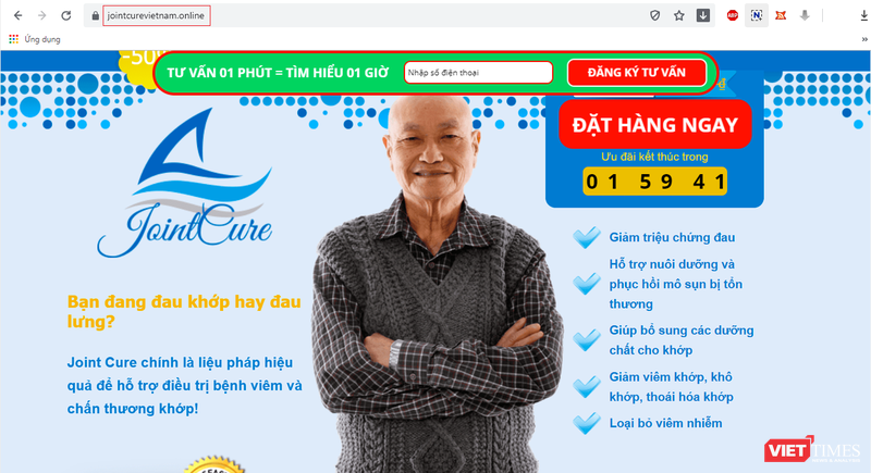 Một trang web vi phạm bị Cục An toàn thực phẩm "tuýt còi".