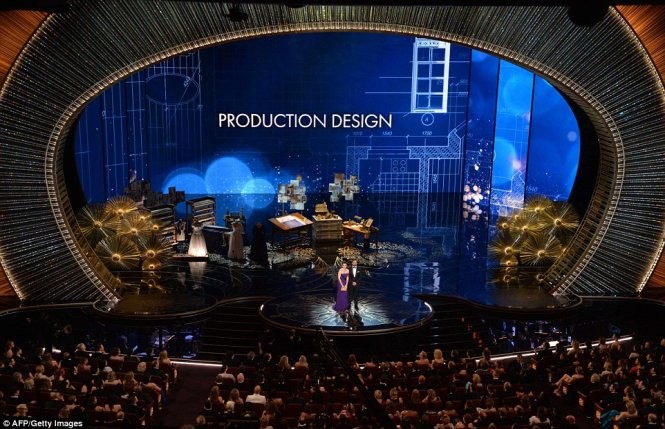 Sân khấu lễ trao giải Oscar 2016. Ảnh: AFP. Sân khấu lễ trao giải Oscar 2016. Ảnh: AFP.