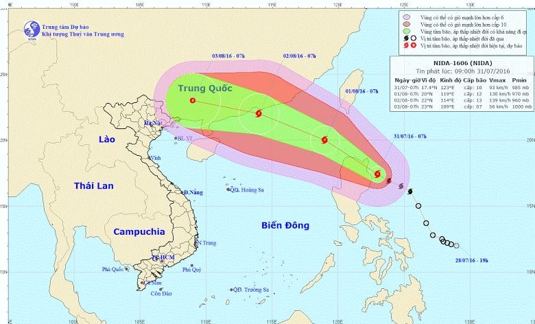 Dự báo trong 24 giờ tới, bão di chuyển theo hướng tây bắc, mỗi giờ đi được khoảng 20km và còn tiếp tục mạnh thêm.