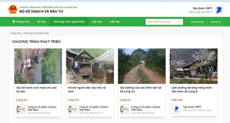 VNPT đã xây dựng một cổng thông tin chính thức có địa chỉ www.donor.vn để thu hút hoạt động thiện nguyện của cộng đồng cho các xã biên giới.
