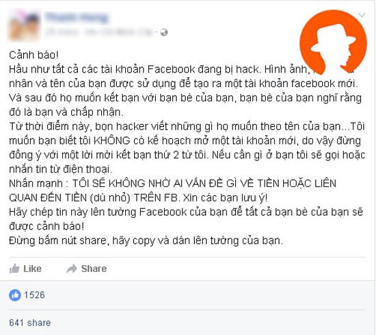 Thực hư chuyện “Tất cả các tài khoản Facebook đang bị hack“ ảnh 1