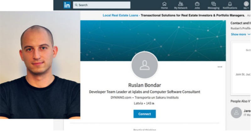 Chân dung tên tội phạm B0rland trên tài khoản Linkedln của hắn. Chân dung tên tội phạm B0rland trên tài khoản Linkedln của hắn.