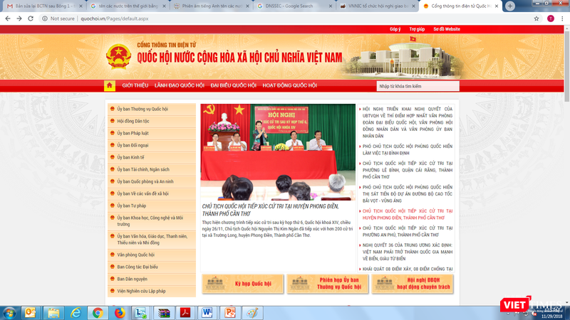 Trang Web chính thống của Quốc hội