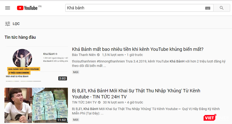 Kênh YouTube 2 triệu lượt theo dõi của Khá Bảnh không còn hiện hữu.