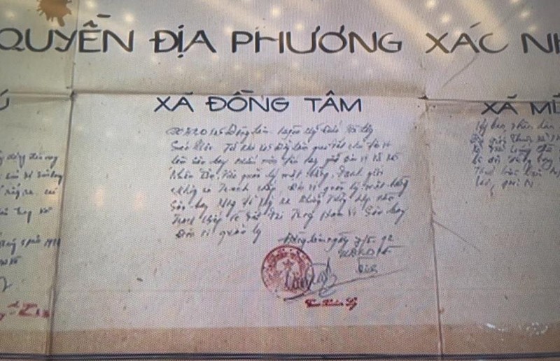 Bản đồ Đồng Tâm năm 1992 còn nguyên 57 cột bê tông xác định đất quốc phòng.