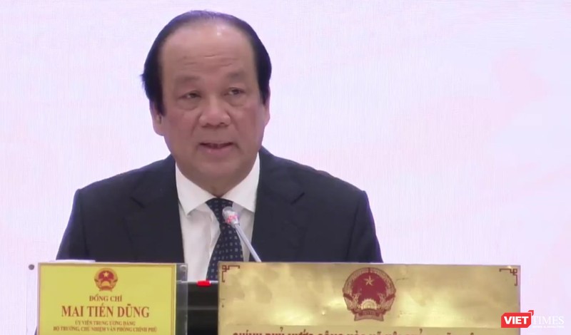 Bộ trưởng, Chủ nhiệm Văn phòng Chính phủ, Người phát ngôn của Chính phủ Mai Tiến Dũng. Ảnh: Anh Lê