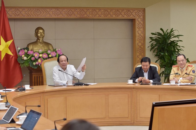 Bộ trưởng, Chủ nhiệm VPCP Mai Tiến Dũng phát biểu tại buổi làm việc. Ảnh: VGP