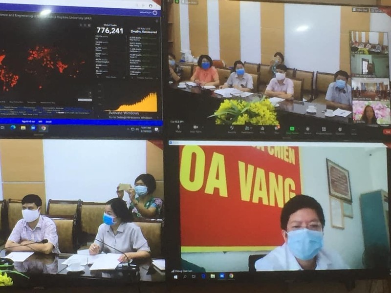 Các điểm cầu tham gia cuộc họp. Ảnh: Bộ Y tế.