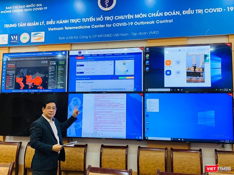 PGS.TS. Lương Ngọc Khuê tại Trung tâm quản lý, điều hành trực tuyến hỗ trợ chuyên môn chẩn đoán, điều trị COVID-19. PGS.TS. Lương Ngọc Khuê tại Trung tâm quản lý, điều hành trực tuyến hỗ trợ chuyên môn chẩn đoán, điều trị COVID-19.