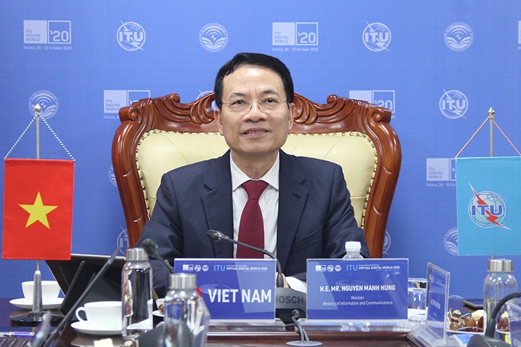 Bộ trưởng Nguyễn Mạnh Hùng phát biểu tại Hội nghị Bộ trưởng ngày 22/10. Ảnh: Vụ HTQT Bộ trưởng Nguyễn Mạnh Hùng phát biểu tại Hội nghị Bộ trưởng ngày 22/10. Ảnh: Vụ HTQT