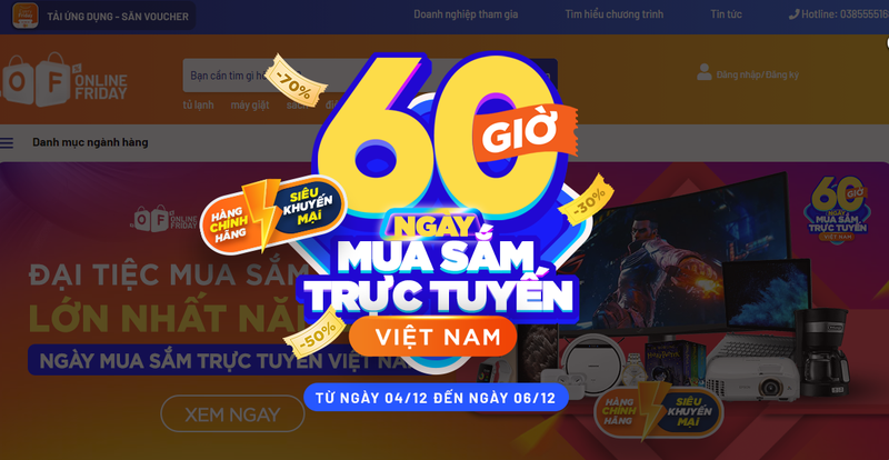 Chương trinh "60 giờ mua sắm trực tuyến Việt Nam 2020” kéo dài tới 12h ngày 6/12. Chương trinh "60 giờ mua sắm trực tuyến Việt Nam 2020” kéo dài tới 12h ngày 6/12.