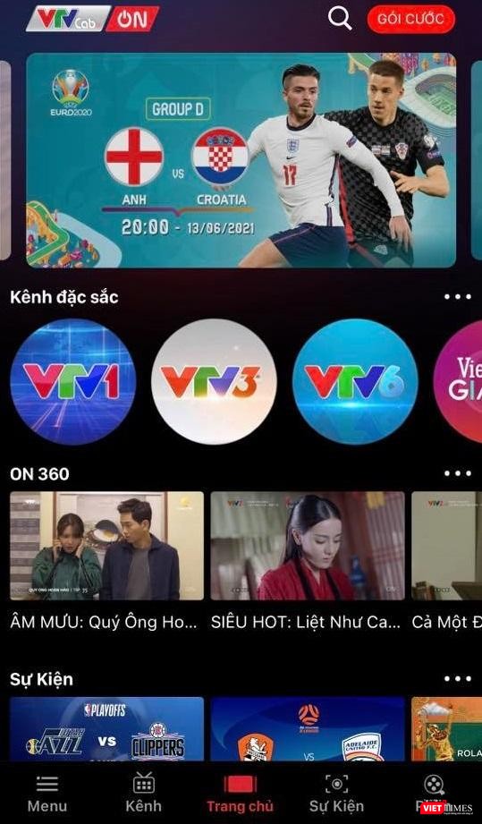 Giao diện ứng dụng Ứng dụng VTVcab On Giao diện ứng dụng Ứng dụng VTVcab On