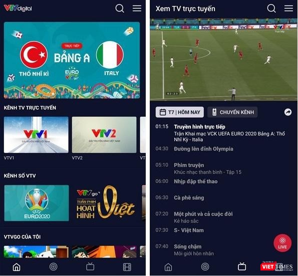 Ứng dụng VTVGo là một trong những kênh trực tuyến Euro 2020 Ứng dụng VTVGo là một trong những kênh trực tuyến Euro 2020