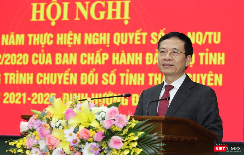 Bộ trưởng Bộ Thông tin và Truyền thông Nguyễn Mạnh Hùng phát biểu tại Hội nghị. Bộ trưởng Bộ Thông tin và Truyền thông Nguyễn Mạnh Hùng phát biểu tại Hội nghị.