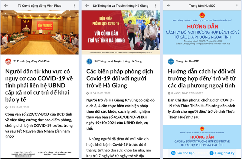 Người dân tìm và quan tâm Zalo của địa phương mình để cập nhật những thông tin chính thông cập nhật mỗi ngày