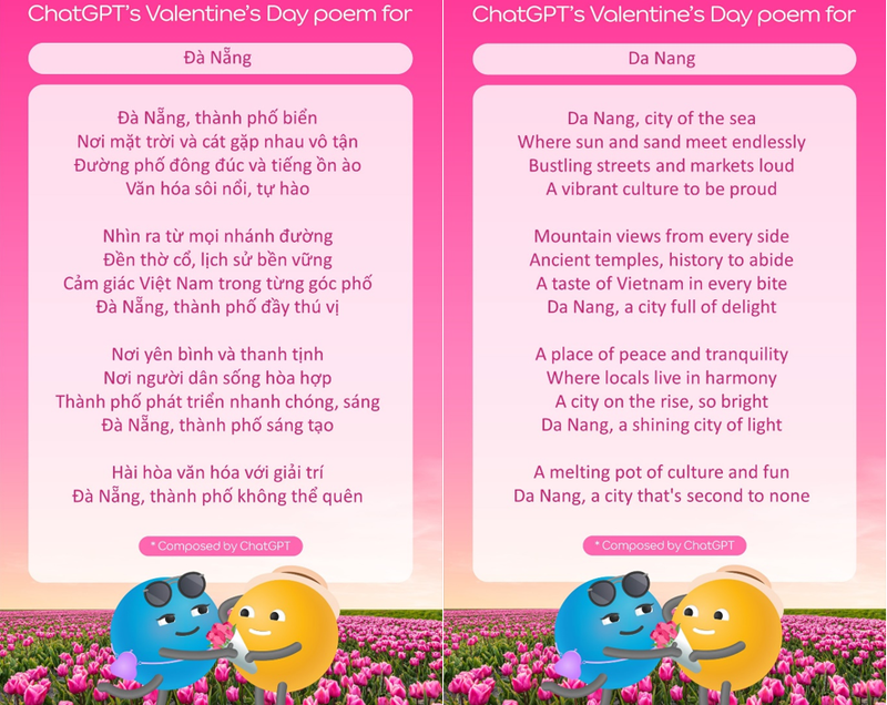 Bài thơ ChatGPT ngợi ca vẻ đẹp Đà Nẵng bằng tiếng Việt và tiếng Anh. Bài thơ ChatGPT ngợi ca vẻ đẹp Đà Nẵng bằng tiếng Việt và tiếng Anh.