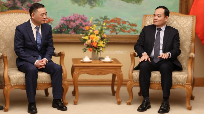 Phó Thủ tướng Trần Lưu Quang và ông Ye Liaoning - Chủ tịch Tập đoàn Sunny (trái) - tại buổi làm việc.