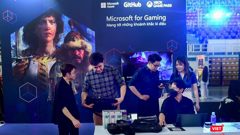 Gian hàng của Microsoft Việt Nam tại Ngày hội Game Việt Nam 2023.