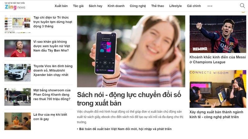 Giao diện của Zing News trước khi tạm dừng hoạt động - ảnh chụp màn hình chiều 13/7