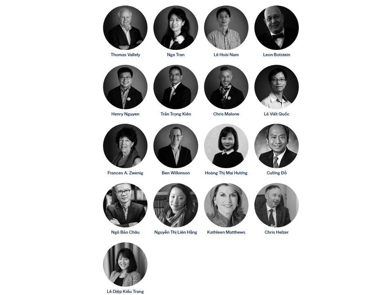 17 thành viên trong Hội đồng tín thác của Trường ĐH Fulbright VN