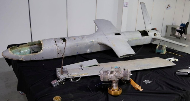 Một chiếc drone UAV-X của Houthi được bắt gặp ở Hodeida, Yemen (Ảnh: Washington Post)