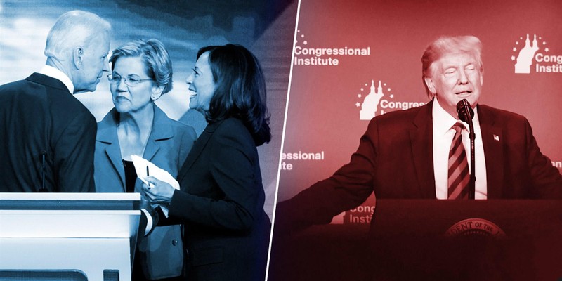 Hầu hết ứng viên đều tung đòn công kích nhằm vào đương kim Tổng thống Donald Trump (Ảnh: NBC) Hầu hết ứng viên đều tung đòn công kích nhằm vào đương kim Tổng thống Donald Trump (Ảnh: NBC)