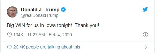 Bình luận của ông Trump trên Twitter: 