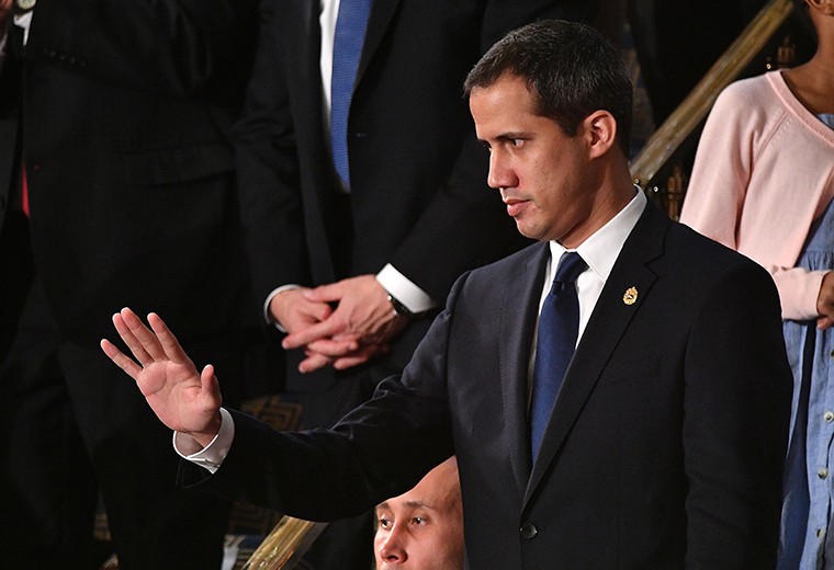 Thủ lĩnh phe đối lập Venezuela Juan Guaido là vị khách đặc biệt của Tổng thống Trump (Ảnh: AFP) Thủ lĩnh phe đối lập Venezuela Juan Guaido là vị khách đặc biệt của Tổng thống Trump (Ảnh: AFP)