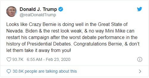 Bình luận của ông Trump trên Twitter (Ảnh: Twitter)