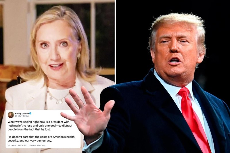 Bà Clinton nói ông Trump là vị Tổng thống "không còn gì để mất" (Ảnh: The Sun)