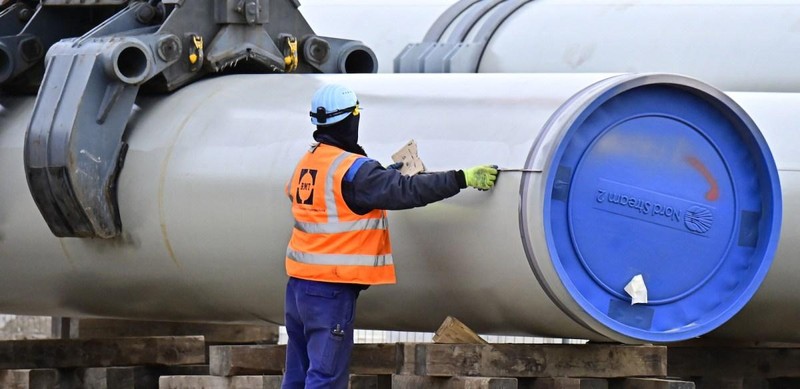 Một đoạn đường ống dẫn thuộc dự án Nord Stream 2 đang được lắp đặt ở Lubmin, Đức (Ảnh: AFP)