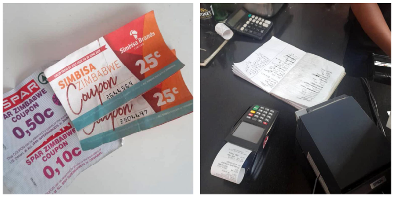 Những tấm giấy ghi nợ, dạng voucher, được sử dụng để trả tiền thừa ở Zimbabwe (Ảnh: WSJ) Những tấm giấy ghi nợ, dạng voucher, được sử dụng để trả tiền thừa ở Zimbabwe (Ảnh: WSJ)