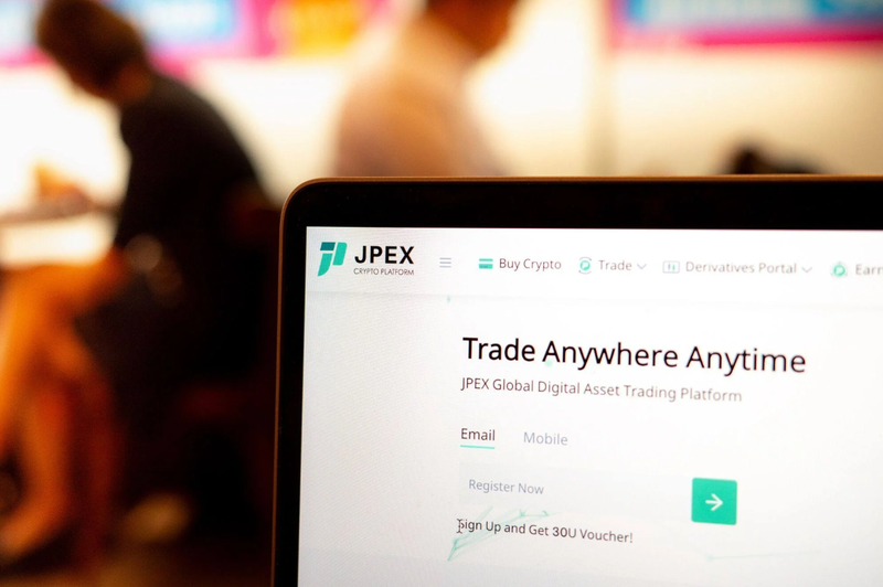 Trang web của sàn giao dịch JPEX. Lĩnh vực tiền mã hóa của Hong Kong gần đây đã bị ảnh hưởng bởi vụ bê bối JPEX, trong đó hơn 192 triệu USD bị mất (Ảnh: Bloomberg) 3.png