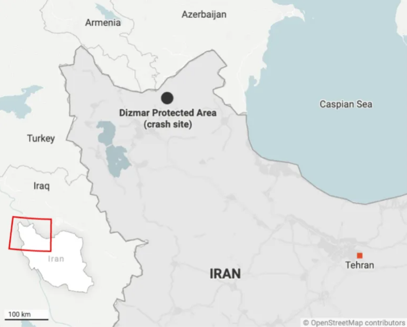 Vị trí được cho là máy bay rơi (Ảnh: Al Jazeera) 1.png
