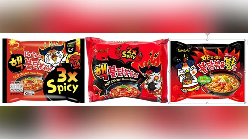 3 sản phẩm mì cay Hàn Quốc bị thu hồi ở Đan Mạch (Ảnh: CNN)