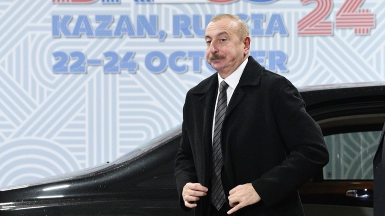 Tổng thống Azerbaijan Ilham Aliyev tham dự hội nghị thượng đỉnh BRICS ở Kazan, Nga vào tháng 10. Ảnh: Sputnik.