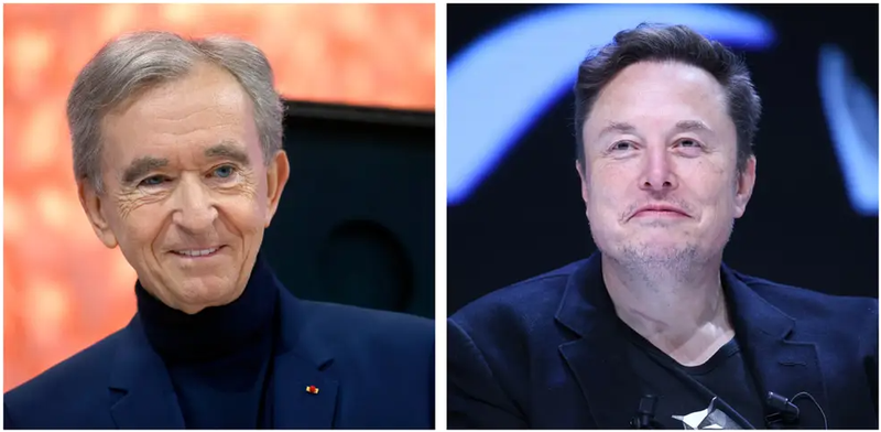 Bernard Arnault mất nhiều tiền hơn bất kỳ tỷ phú nào khác trong năm 2024, trong khi tài sản của Elon Musk tăng gần gấp đôi. Ảnh: Getty.