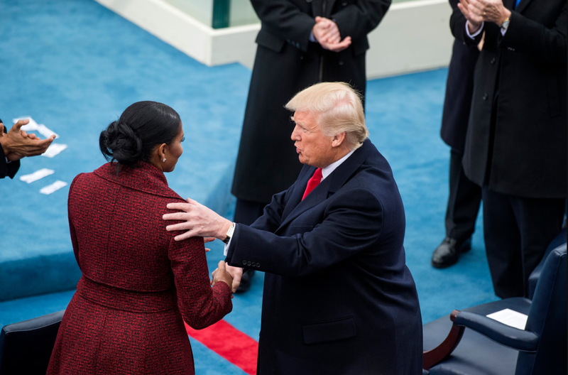 Bà Michelle Obama và Tổng thống đắc cử Mỹ Donald Trump. Ảnh: NBC.