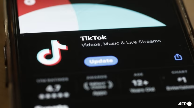 Ứng dụng TikTok được nhìn thấy trong cửa hàng ứng dụng trên điện thoại vào ngày 13/3/2024 tại Thành phố New York. Ảnh: AFP.