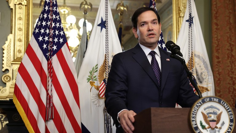 Ngoại trưởng Mỹ Marco Rubio phát biểu trong buổi lễ tuyên thệ vào ngày 21/1 tại Washington, DC. Ảnh: Getty.