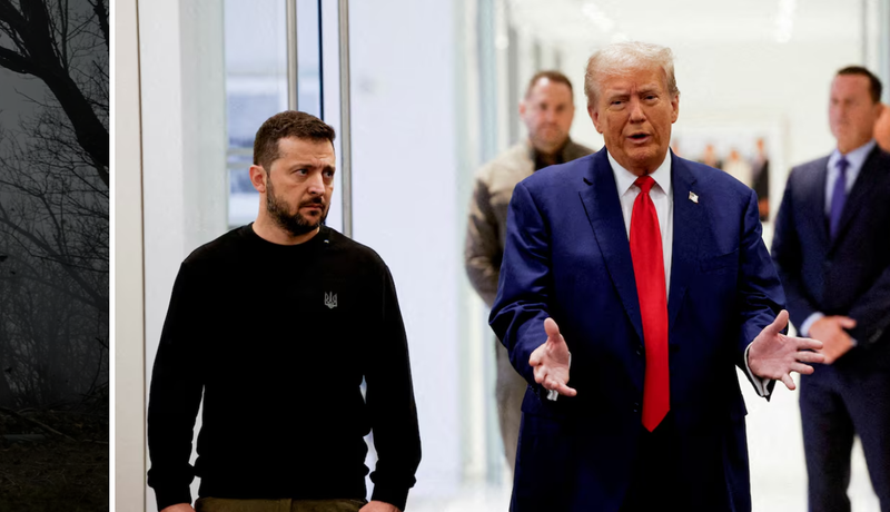 Ứng viên Tổng thống Donald Trump và Tổng thống Ukraine Volodymyr Zelensky gặp nhau tại Tháp Trump ở Thành phố New York, Mỹ ngày 27/9/2024. Ảnh: Reuters. 2.png