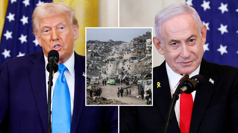 Tổng thống Mỹ Donald Trump đưa ra kế hoạch về Gaza trong lúc họp báo với Thủ tướng Israel Benjamin Netanyahu. Ảnh: Fox News.