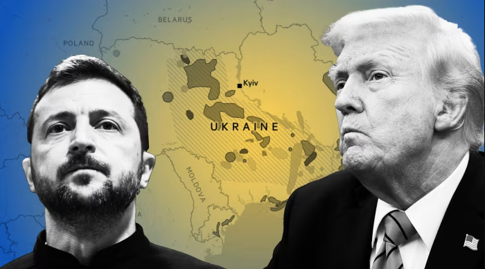 Tổng thống Ukraine Volodymyr Zelensky và Tổng thống Mỹ Donald Trump. Ảnh: Financial Times.