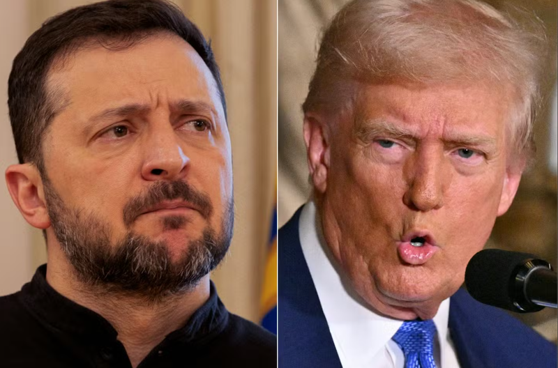 Tổng thống Mỹ Donald Trump đã tung đòn công kích cá nhân nhằm vào Tổng thống Ukraine Volodymyr Zelensky. Ảnh: Le Monde.