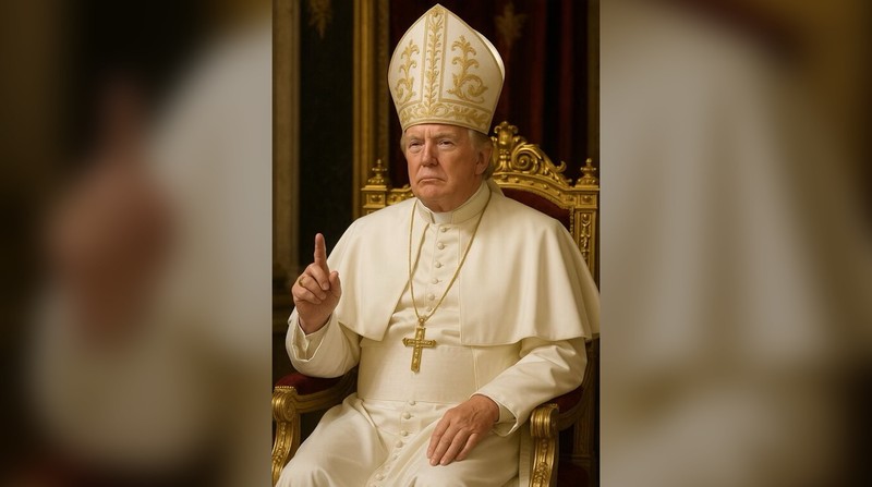 Tổng thống Mỹ Donald Trump trong bức ảnh mặc áo choàng Giáo hoàng do AI tạo ra. Ảnh: Truth Social.