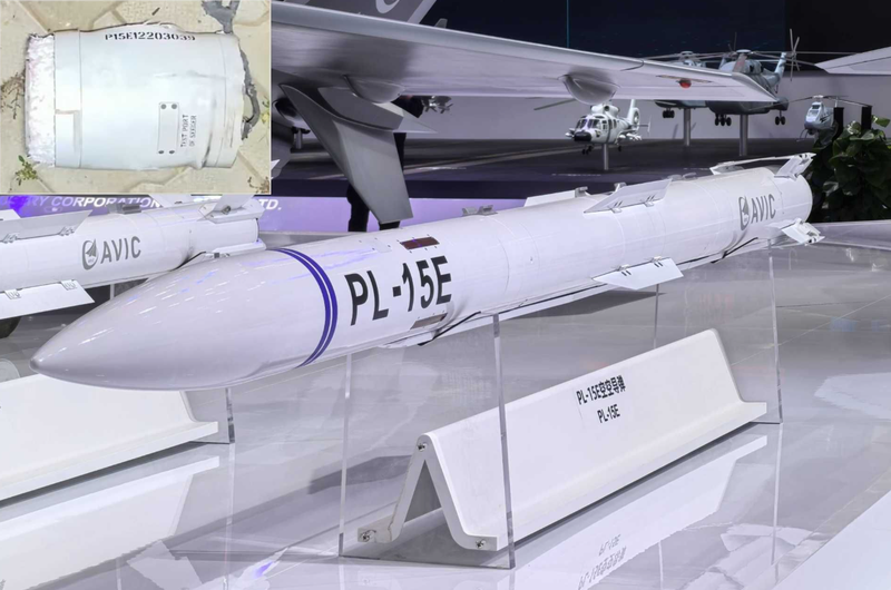 Xác tên lửa PL-15E Ấn Độ tìm được (dưới) không phải là một quả đạn hoàn chỉnh. Ảnh: Army Recognition.
